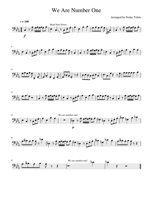 We Are Number One - Trombone