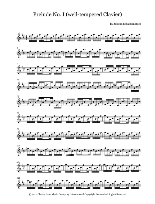Prelude No. I (well-tempered Clavier) (Arr. Fernanda Moura) - Johann Sebastian Bach (Clarinet Solo)