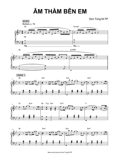 ÂM THẦM BÊN EM - Sơn Tùng M-TP. (Piano)