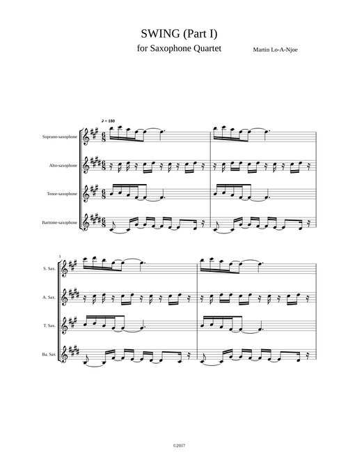 Swing for saxophone quartet