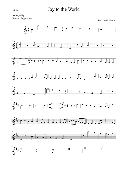 Joy to the World (Arr. Brenton Edgecombe) - Adelaide String Duo (Instrumental Duet)
