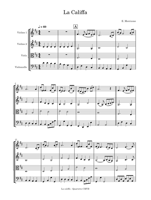 La califfa (Lady Caliph) - String Quartet