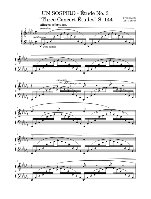Un Sospiro (Étude S. 144 No. 3), F. Liszt