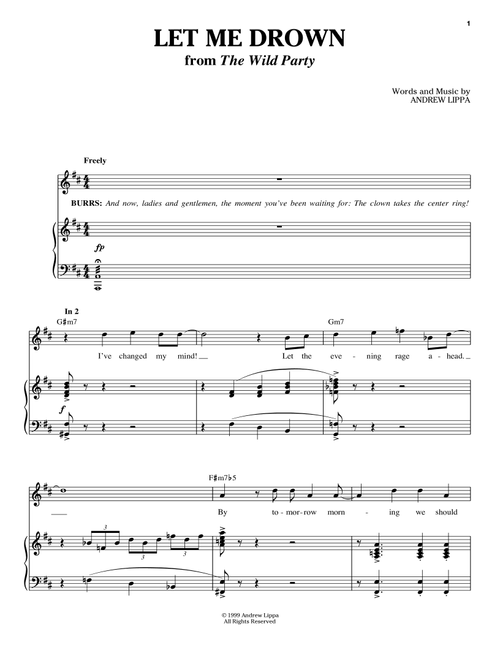 Let Me Drown - Andrew Lippa (Piano-Vocal-Guitar)