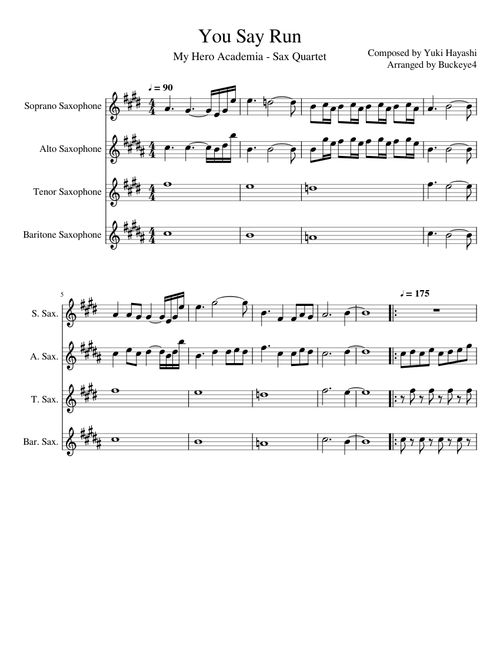 You Say Run - Sax Quartet
