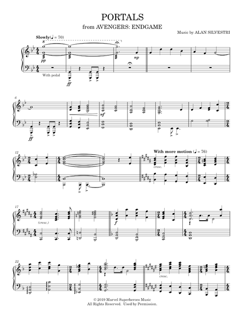 Portals – Alan Silvestri (Piano Solo)