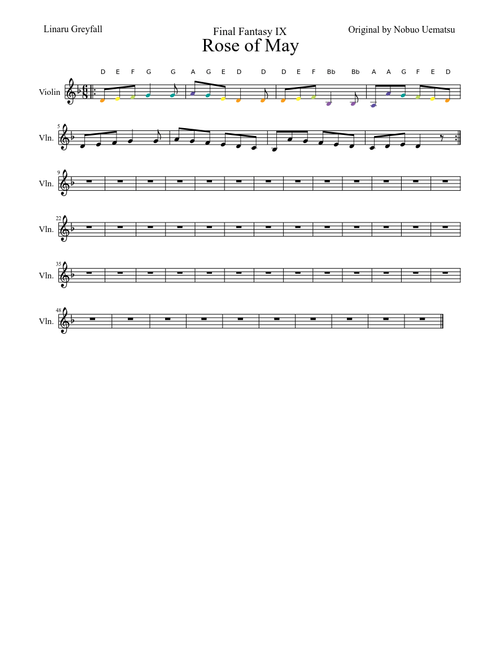 Rose of May - Simple Violin