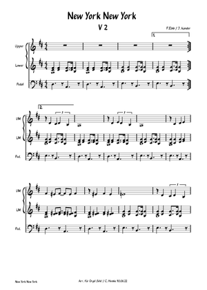 New York, New York Sheet Music with Chords for Piano (Solo