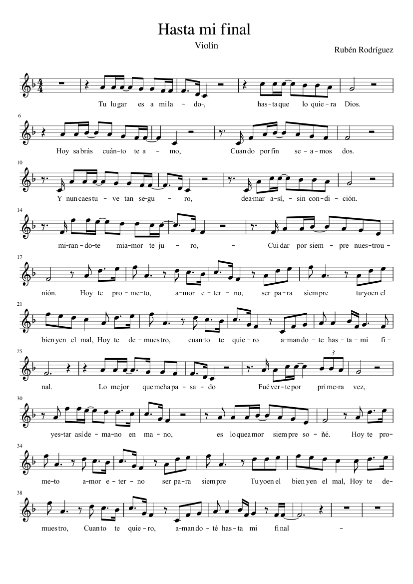 Día del Niño Ingresos fingir Hasta mi final violín o voz - piano tutorial