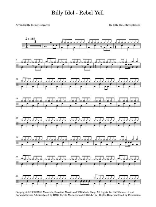 Rebel Yell (Arr. The Ninja) - Billy Idol (Drums)