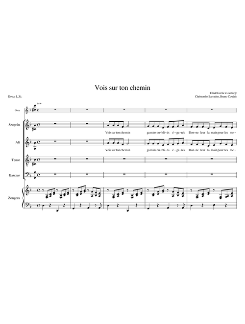 Vois sur ton chemin SATB