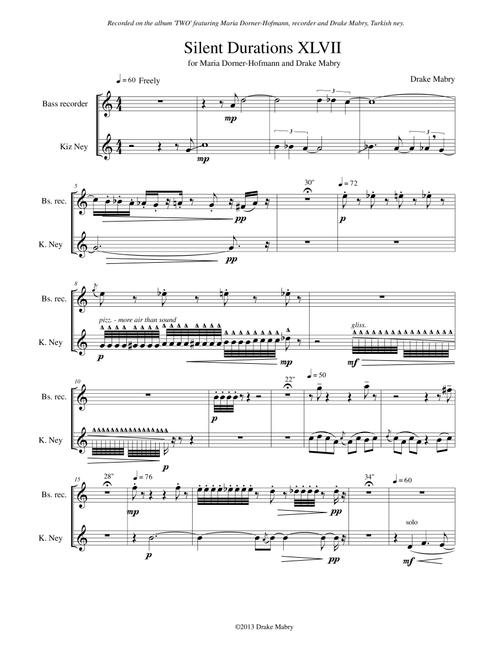 Silent Durations XLVII for ney and recorder (a Zen experience) - Drake Mabry (Instrumental Duet)