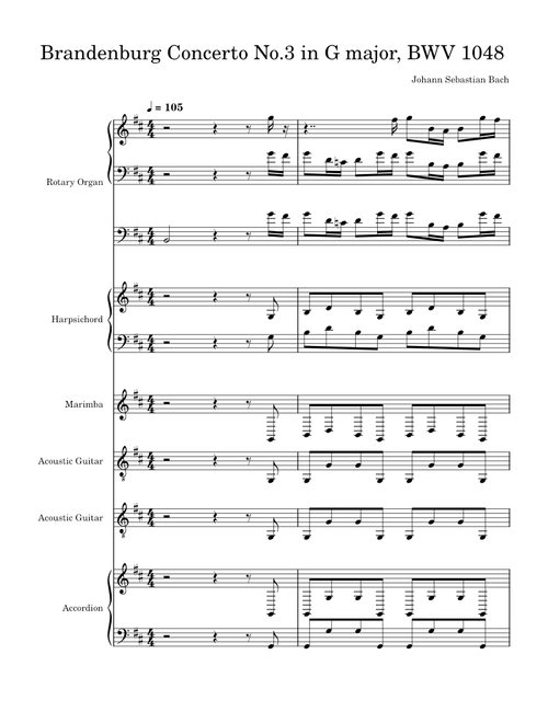 Brandenburg Concerto No.3 in G major, BWV 1048 – Johann Sebastian Bach Brandenburg Concerto No.3 in G major, BWV 1048