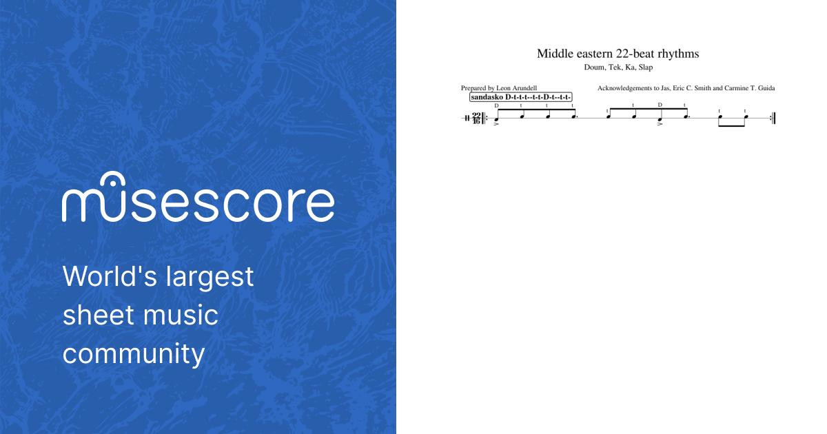 Middle eastern 22-beat rhythms Sheet music for Tabla (Solo) | Musescore.com