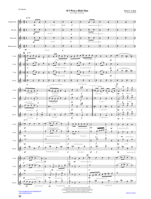 If I Were A Rich Man (Arr. Josef STASTNY) - Jerry Bock (Woodwind Ensemble)