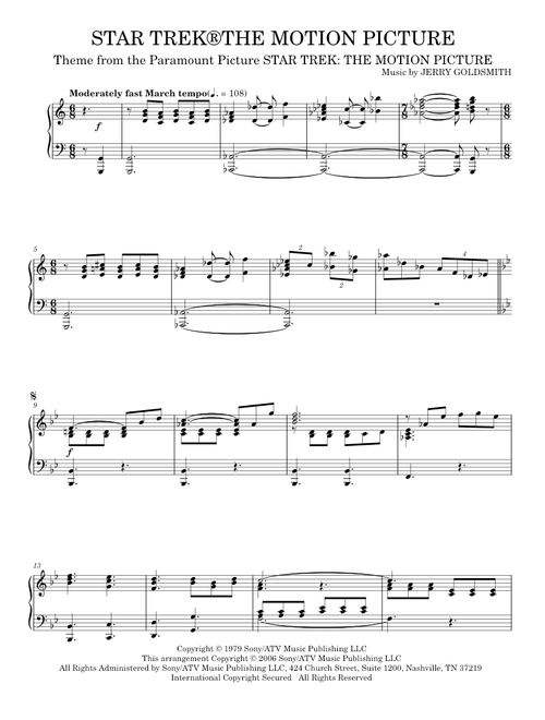 Star Trek(R) The Motion Picture - Jerry Goldsmith, Star TrekR (Piano Solo)