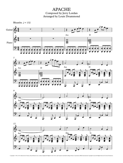 Apache (Arr. Louis Drummond) - Jorgen Ingmann & His Guitar (Instrumental Solo (with Piano Accompaniment))