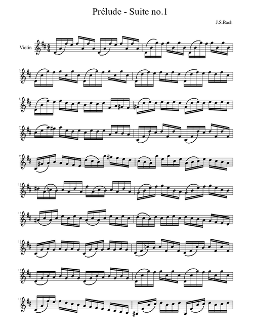 Prélude - Suite no.1 J.S. Bach (violon)