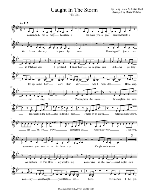 Caught In The Storm (Arr. Maria Willsher) - Benj Pasek, Justin Paul (Vocal Solo)