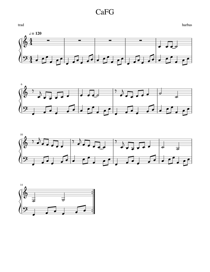 CaFG Sheet Music for Piano (Solo) Easy | MuseScore.com