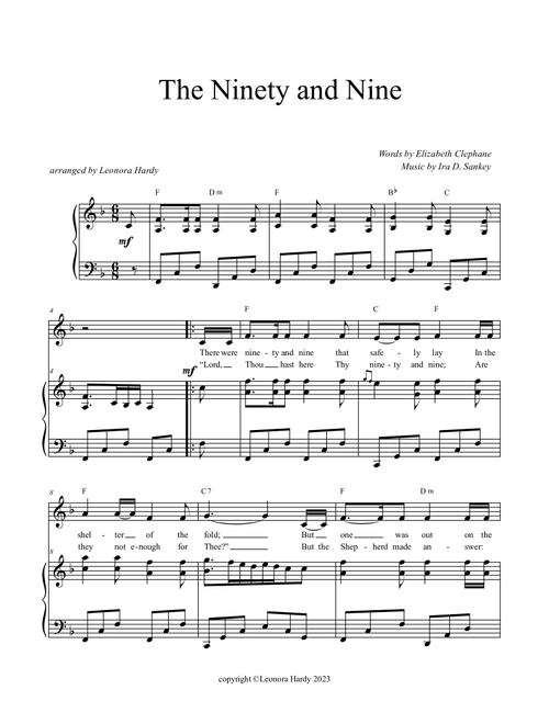 The Ninety and Nine (Arr. Leonora Hardy) - Ira Sankey Elizabeth Clephane (Piano Vocal)