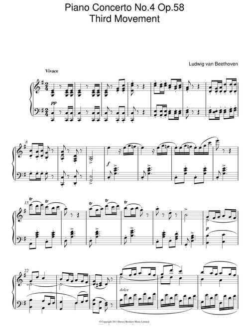 Piano Concerto No. 4 Op. 58 (Third Movement) - Ludwig Van Beethoven (Piano Solo)