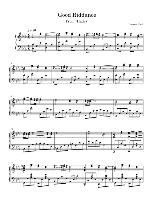 Good Riddance – Darren Korb Good Riddance (Eurydice Solo) – Darren Korb