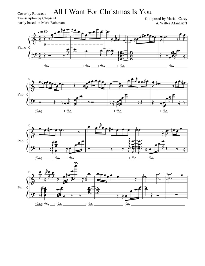 All i want for christmas is you musescore cheap