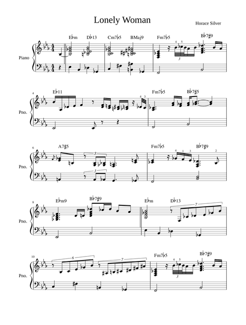 Lonely woman – Horace Silver Lonely Woman