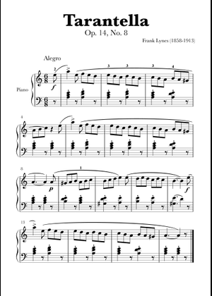 Tarantella Op 14 No 8 Sheet Music for Piano (Solo) easy