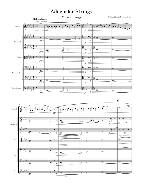 Adagio for Strings Samuel Barber Op.11 Musescore 4