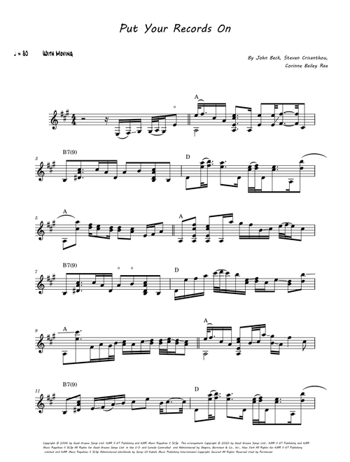 Put Your Records On (Arr. Cleber Correia) - Corinne Bailey Rae (Solo Guitar)