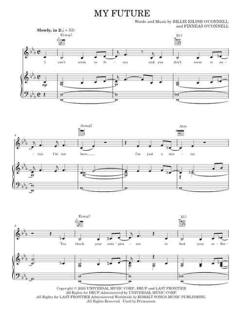 My future - Billie Eilish (Piano-Vocal-Guitar)