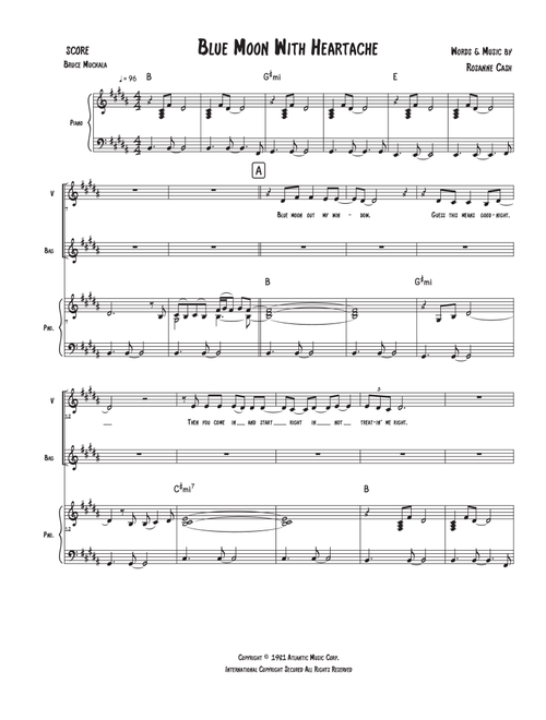 Blue Moon With Heartache (Arr. Bruce Muckala) - Rosanne Cash (Piano-Vocal-Guitar (Piano Accompaniment))