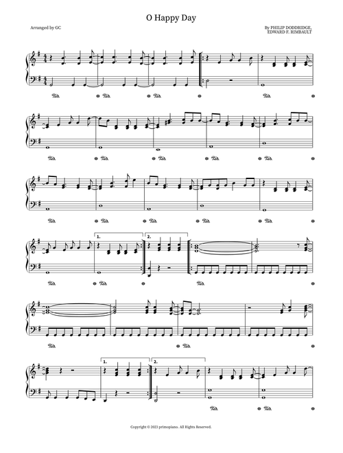O Happy Day (Arr. GC) - Edward F. Rimbault (Piano Solo)