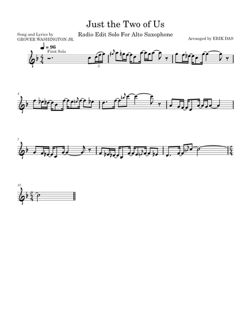 Just the Two of Us Saxophone Solo
