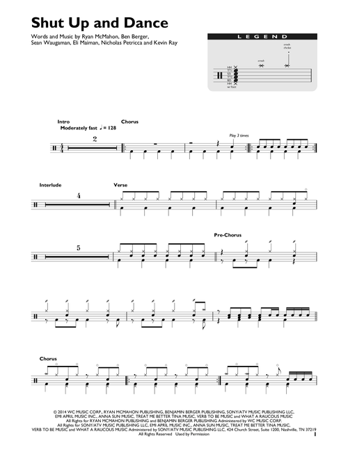 Shut Up And Dance - Walk The Moon (Drum Chart)