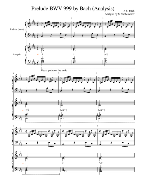 Prelude BWV 999 by Bach (Analysis)