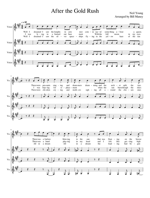 After The Gold Rush by Neil Young (an a cappella arrangement)