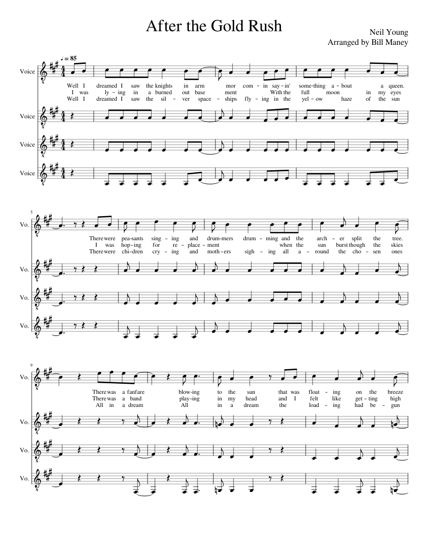 After The Gold Rush by Neil Young (an a cappella arrangement