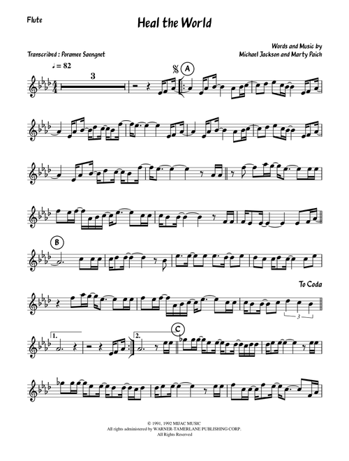Heal the World (Arr. Poramee Saengnet) - Michael Jackson (Flute Solo)