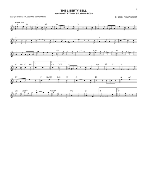 Liberty Bell March - John Philip Sousa (Lead Sheet - Fake Book)