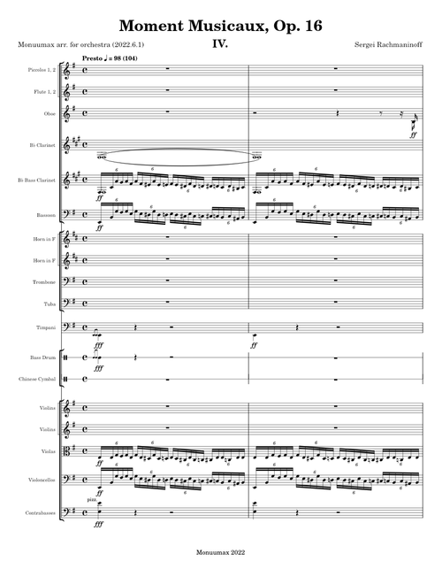 Moment musicaux, Op.16 No. 4 – Sergei Rachmaninoff (orchestral arr)