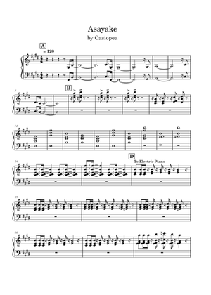 Asayake – Casiopea (Mint Jams) Sheet Music and Tab with Chords for
