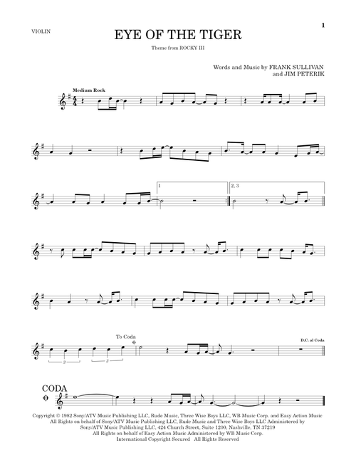Eye Of The Tiger - Survivor (Violin Solo)