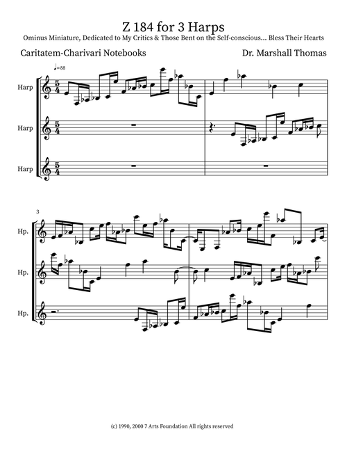 Z 184 for 3 Harps - Celebrity Chamber Players (Small Ensemble)