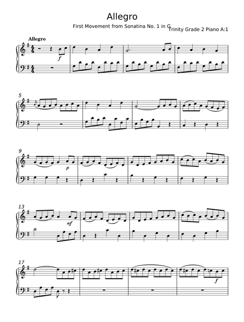 Allegro (First Movement from Sonatina No. 1 in G) - Thomas Attwood