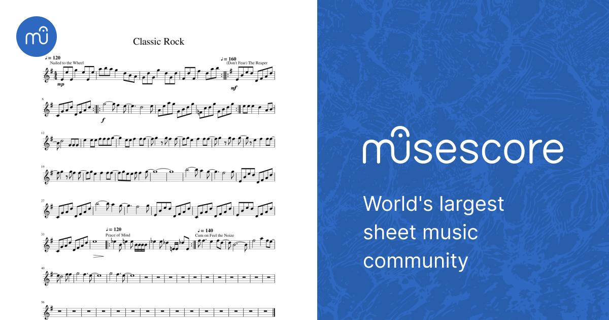 Classic Rock Sheet Music for Saxophone alto (Solo