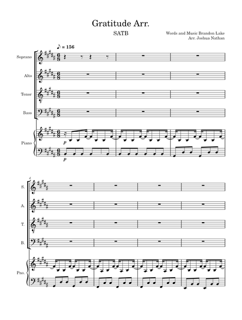 Gratitude – Brandon Lake - SATB