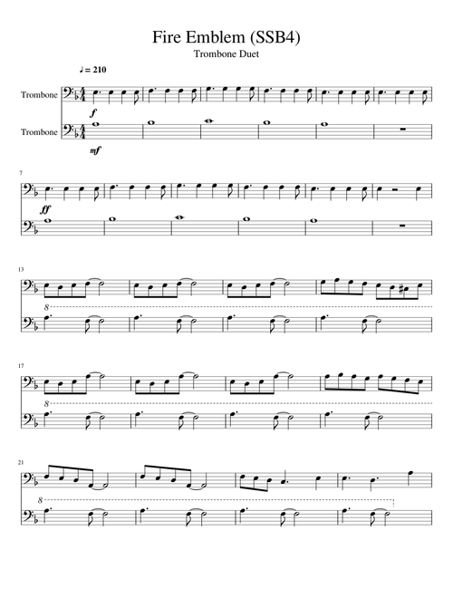 Fire Emblem (SSB4) - Trombone Duet